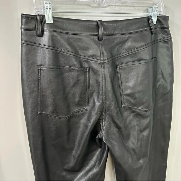 Avec Les Filles Anthropologie Lettie Straight Ankle Faux Leather Vegan Pants 6 - Picture 6 of 8